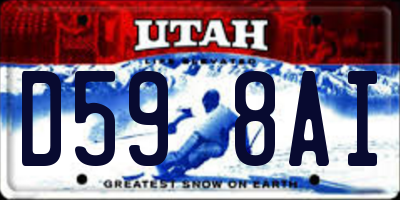 UT license plate D598AI