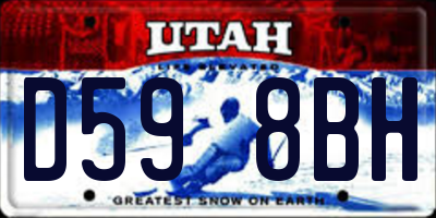 UT license plate D598BH