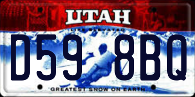 UT license plate D598BQ