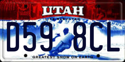 UT license plate D598CL