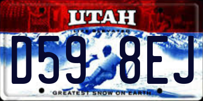 UT license plate D598EJ