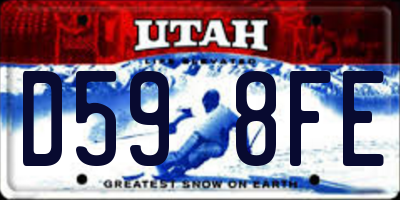 UT license plate D598FE