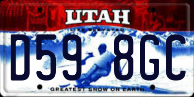 UT license plate D598GC
