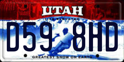 UT license plate D598HD