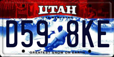 UT license plate D598KE