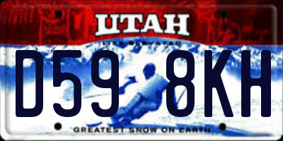 UT license plate D598KH