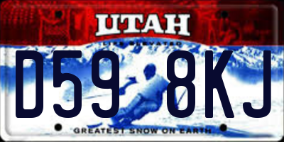 UT license plate D598KJ
