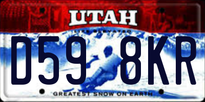 UT license plate D598KR