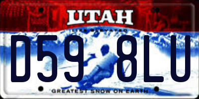 UT license plate D598LU