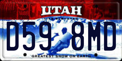 UT license plate D598MD
