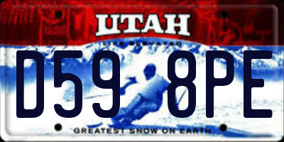 UT license plate D598PE