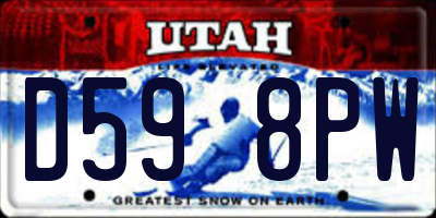UT license plate D598PW