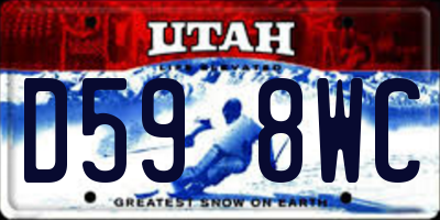 UT license plate D598WC