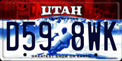 UT license plate D598WK