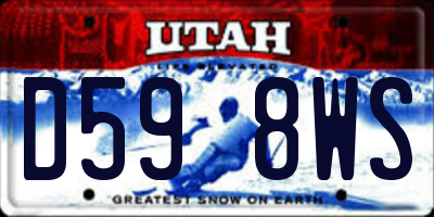 UT license plate D598WS