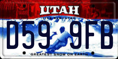 UT license plate D599FB