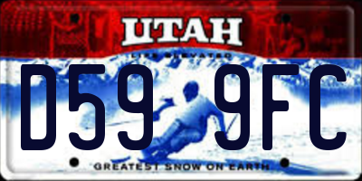 UT license plate D599FC