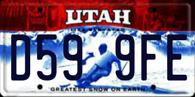 UT license plate D599FE