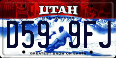 UT license plate D599FJ
