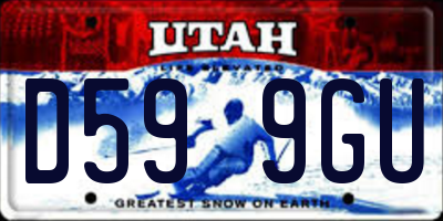 UT license plate D599GU