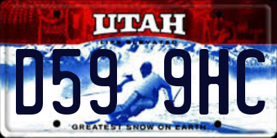 UT license plate D599HC
