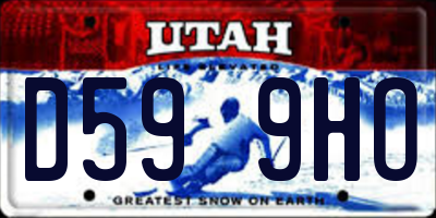 UT license plate D599HO