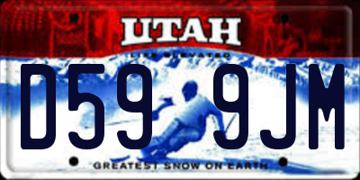UT license plate D599JM