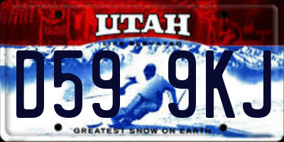 UT license plate D599KJ