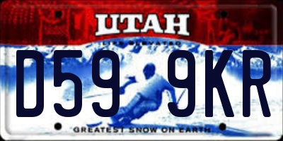 UT license plate D599KR