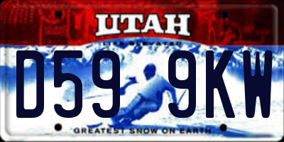 UT license plate D599KW