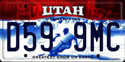 UT license plate D599MC