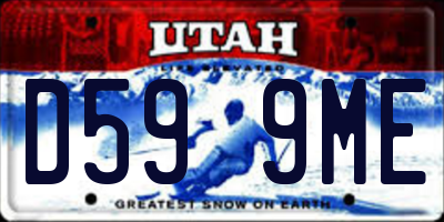 UT license plate D599ME