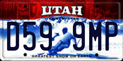 UT license plate D599MP