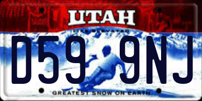 UT license plate D599NJ