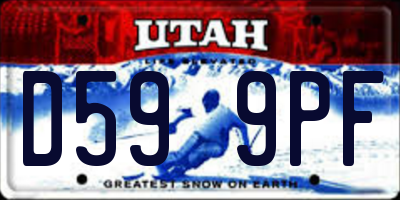 UT license plate D599PF