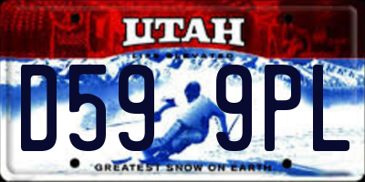 UT license plate D599PL
