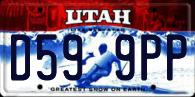 UT license plate D599PP