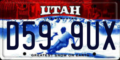 UT license plate D599UX