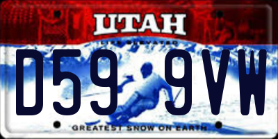 UT license plate D599VW