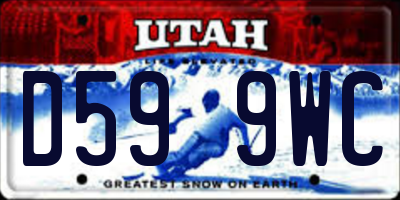 UT license plate D599WC