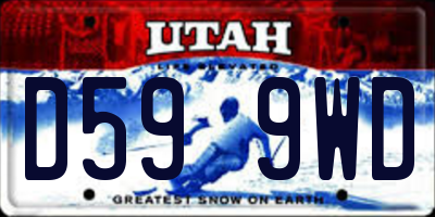 UT license plate D599WD