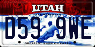 UT license plate D599WE