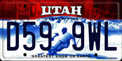 UT license plate D599WL