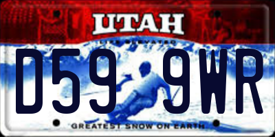 UT license plate D599WR