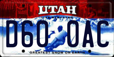 UT license plate D600AC