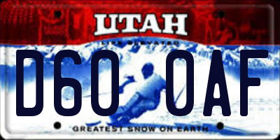 UT license plate D600AF