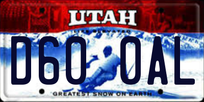 UT license plate D600AL