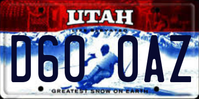 UT license plate D600AZ