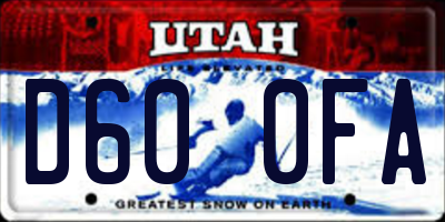 UT license plate D600FA