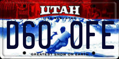 UT license plate D600FE